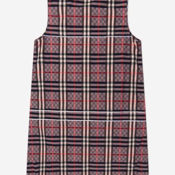 Burb Pink Dress BURBERRY KIDS Girls Cotton Check Sleeveless Dress in Pink - Picture 4 of 5